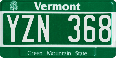 VT license plate YZN368