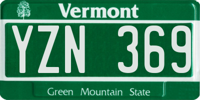 VT license plate YZN369