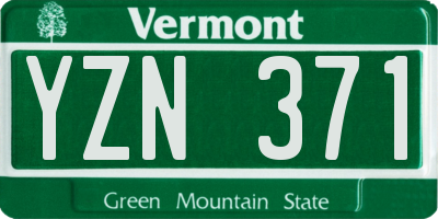 VT license plate YZN371