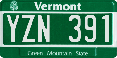VT license plate YZN391