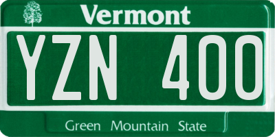 VT license plate YZN400