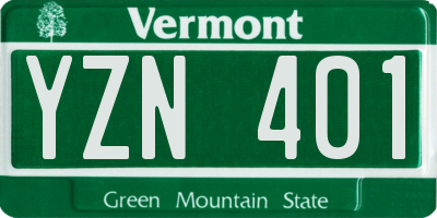 VT license plate YZN401