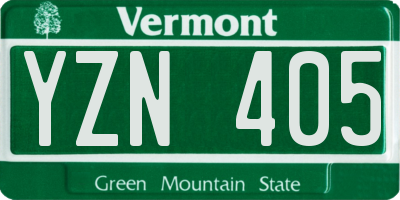 VT license plate YZN405