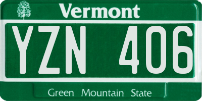 VT license plate YZN406