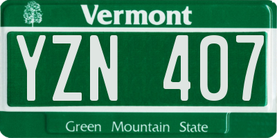 VT license plate YZN407