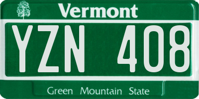 VT license plate YZN408