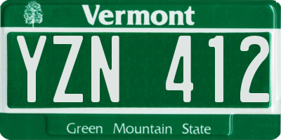 VT license plate YZN412