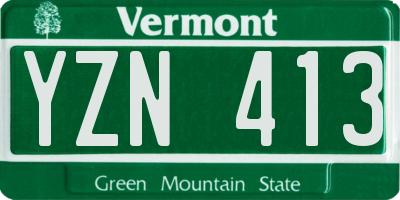VT license plate YZN413