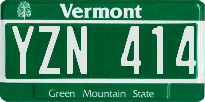 VT license plate YZN414