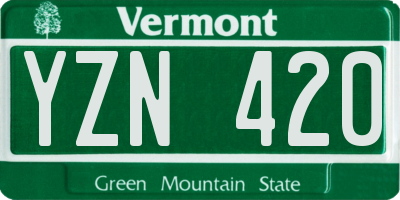 VT license plate YZN420