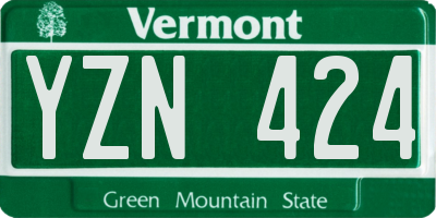 VT license plate YZN424