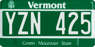 VT license plate YZN425