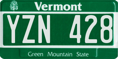 VT license plate YZN428