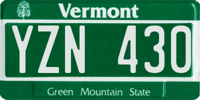 VT license plate YZN430