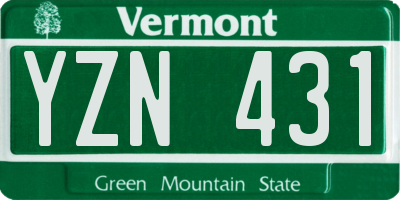 VT license plate YZN431
