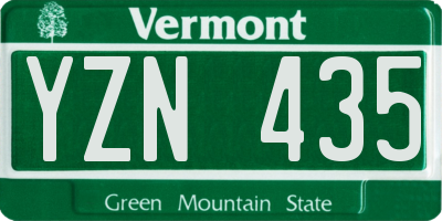 VT license plate YZN435