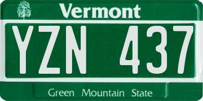 VT license plate YZN437