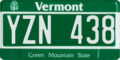 VT license plate YZN438