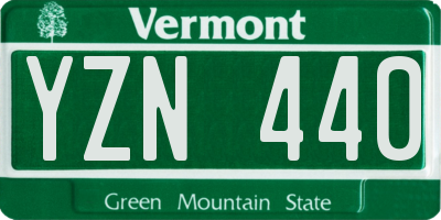 VT license plate YZN440