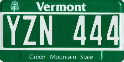 VT license plate YZN444