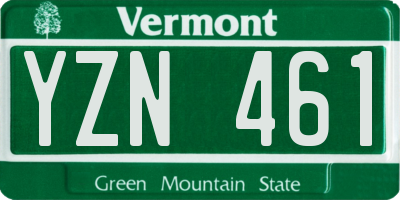 VT license plate YZN461