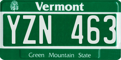 VT license plate YZN463