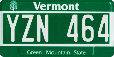 VT license plate YZN464
