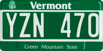 VT license plate YZN470