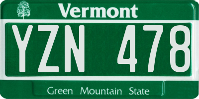 VT license plate YZN478