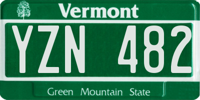 VT license plate YZN482