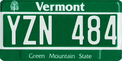 VT license plate YZN484