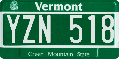 VT license plate YZN518