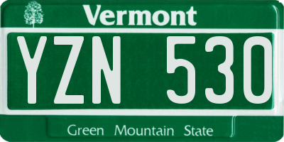 VT license plate YZN530