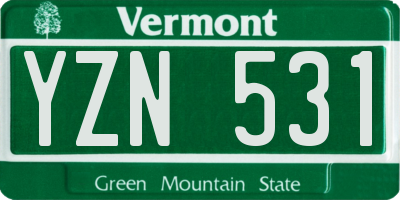 VT license plate YZN531