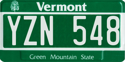 VT license plate YZN548