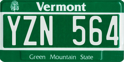 VT license plate YZN564