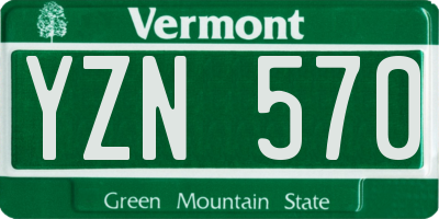 VT license plate YZN570