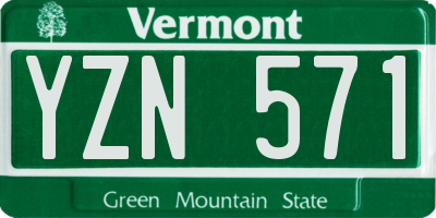 VT license plate YZN571