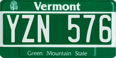 VT license plate YZN576