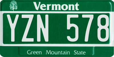VT license plate YZN578