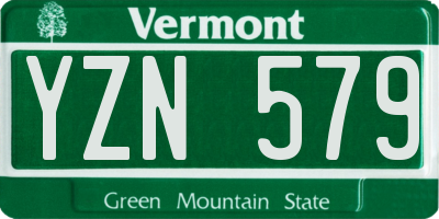 VT license plate YZN579