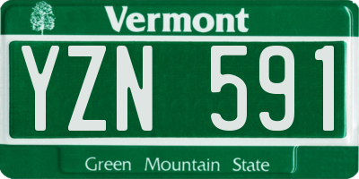 VT license plate YZN591