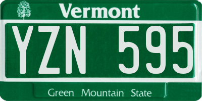 VT license plate YZN595