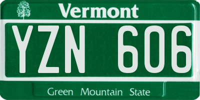 VT license plate YZN606