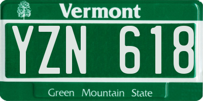 VT license plate YZN618