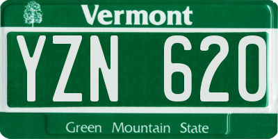 VT license plate YZN620