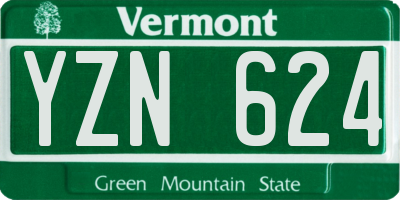VT license plate YZN624