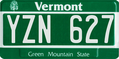 VT license plate YZN627