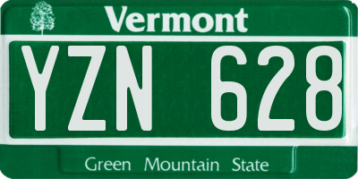 VT license plate YZN628