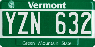VT license plate YZN632